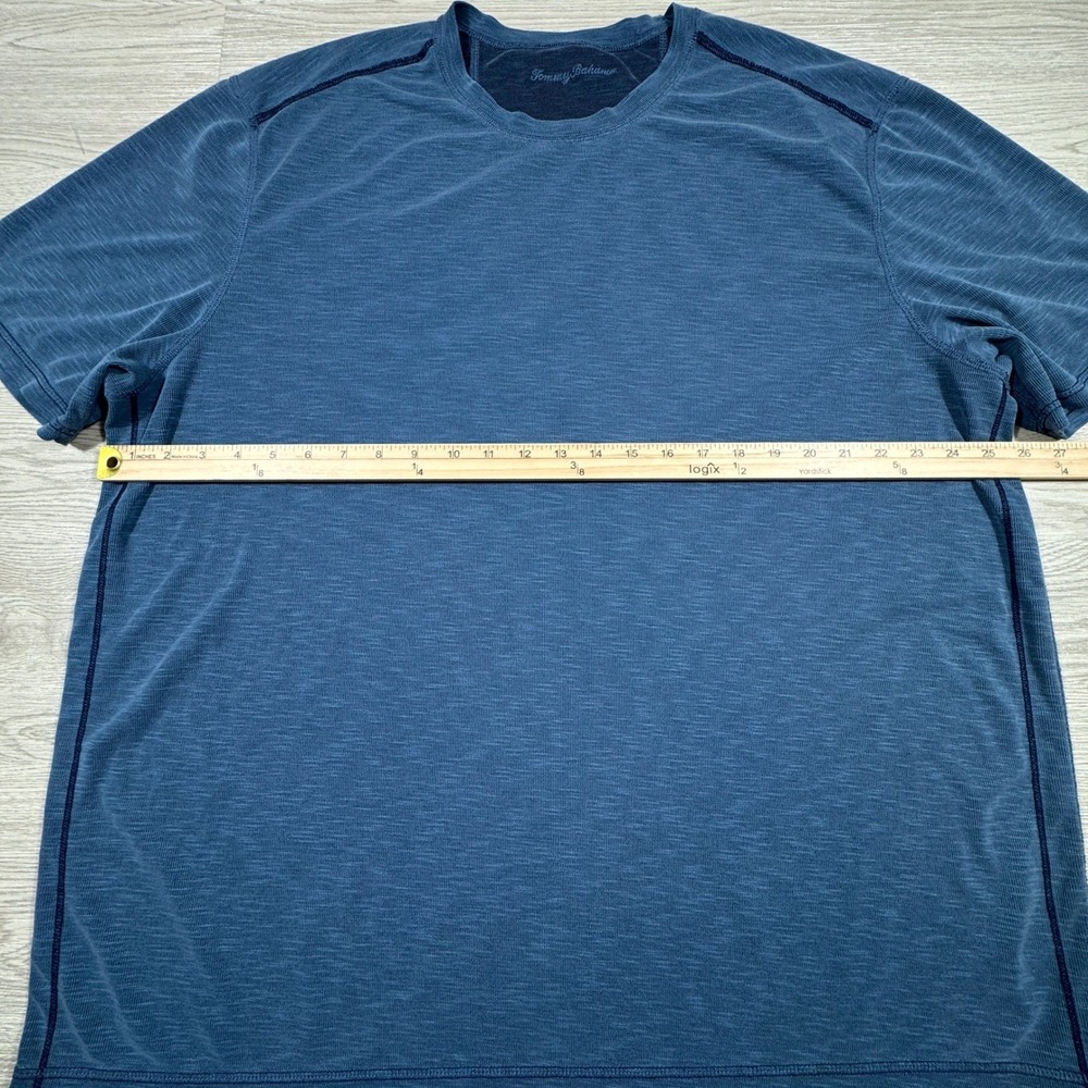 Tommy Bahama Mens T-Shirt Approx XL Blue Space Dye Short Sleeve Marlin Logo - Picture 3 of 7